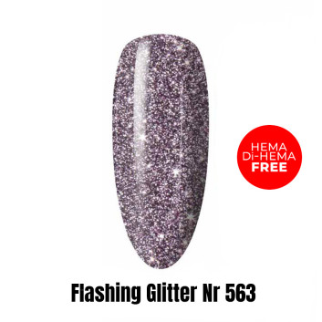 Lakier LED/UV Gel Polish Efekt flash Flashing Glitter 563 HEMA/Di-HEMA Free 1kg