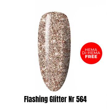 Lakier LED/UV Gel Polish Efekt flash Flashing Glitter 564 HEMA/Di-HEMA Free 1kg