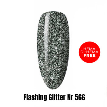 Lakier LED/UV Gel Polish Efekt flash Flashing Glitter 566 HEMA/Di-HEMA Free 1kg