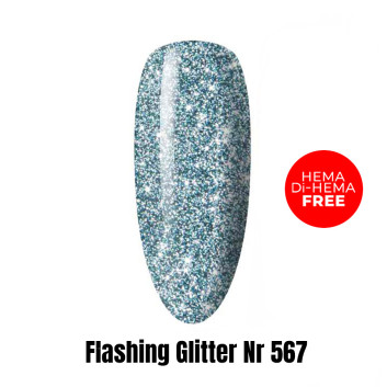 Lakier LED/UV Gel Polish Efekt flash Flashing Glitter 567 HEMA/Di-HEMA Free 1kg