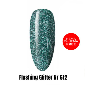 Lakier LED/UV Gel Polish Efekt flash Flashing Glitter 612 HEMA/Di-HEMA Free 1kg