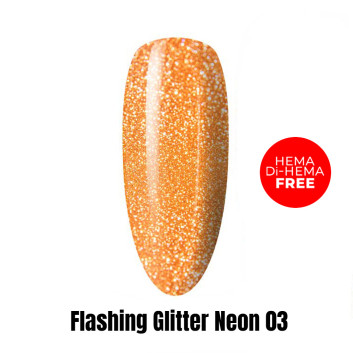 Lakier LED/UV Gel Polish Efekt flash Flashing Glitter Neon 03 HEMA/Di-HEMA Free 1kg