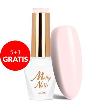 5+1gratis Lakier hybrydowy LED/UV Gel Polish Elle Nr 422 Madame French Molly Nails HEMA/Di-HEMA Free 8g