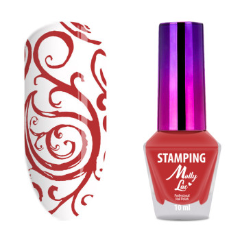 Lakier do stempli i stampingu MollyLac czerwony 10ml Nr 5