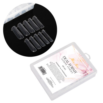 Górne formy dual tunelowe o długości XL do budowy paznokci Molly Nails kwadrat YQ-4 120 szt