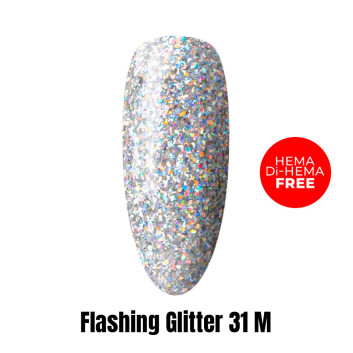 Lakier LED/UV Gel Polish Efekt flash Flashing Glitter 31 M HEMA/Di-HEMA Free 1kg