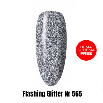 Lakier LED/UV Gel Polish Efekt flash Flashing Glitter 565 HEMA/Di-HEMA Free 1kg