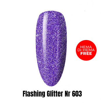 Lakier LED/UV Gel Polish Efekt flash Flashing Glitter 603 HEMA/Di-HEMA Free 1kg