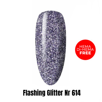 Lakier LED/UV Gel Polish Efekt flash Flashing Glitter 614 HEMA/Di-HEMA Free 1kg