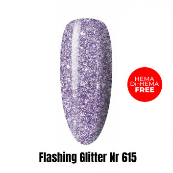 Lakier LED/UV Gel Polish Efekt flash Flashing Glitter 615 HEMA/Di-HEMA Free 1kg