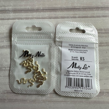 Ozdoby do paznokci Molly Nails SZ-153 węże 3D 10 szt