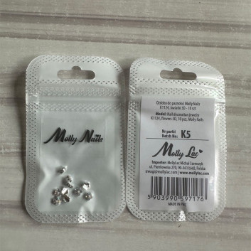 Ozdoby do paznokci Molly Nails K1124 kwiatki 3D 10 szt