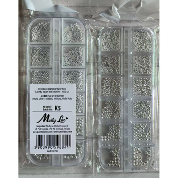 Ozdoby do paznokci Molly Nails kasetka bulion mix kolorów 1000 szt