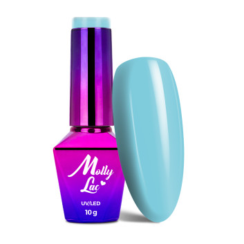 5+1gratis Lakier hybrydowy MollyLac Fancy Fashion Blue Pounch 10g Nr 338