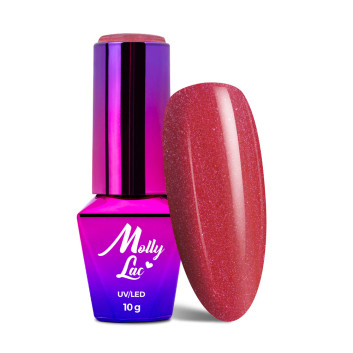 5+1gratis Lakier hybrydowy MollyLac Fantasyland Glitter Red power 10g Nr 311