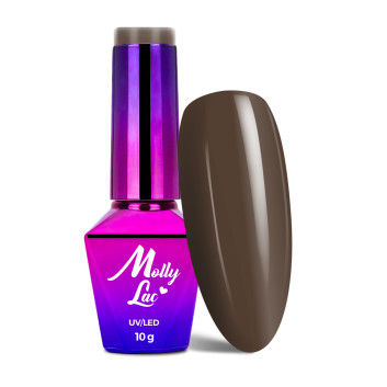 5+1gratis Lakier hybrydowy MollyLac Choco Dreams Brownie 10g Nr 356