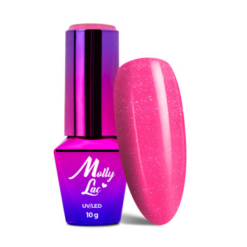 5+1gratis Lakier hybrydowy MollyLac Glowing Time Scarlet 10g Nr 231