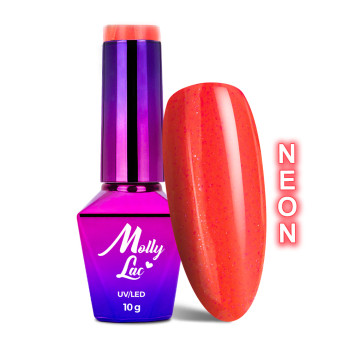 5+1gratis Lakier hybrydowy MollyLac Glowing Time Neon 10g Nr 230