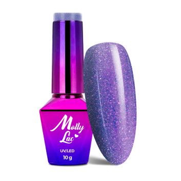 5+1gratis Lakier hybrydowy MollyLac Winter Crystalize Forever Young 10g Nr 225