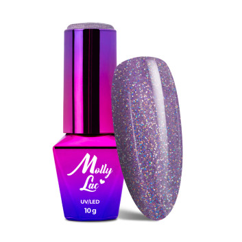 5+1gratis Lakier hybrydowy MollyLac Winter Crystalize Brthday Girl 10g Nr 224