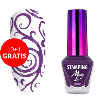 10+1gratis Lakier do stempli i stampingu MollyLac fioletowy 10ml Nr 7