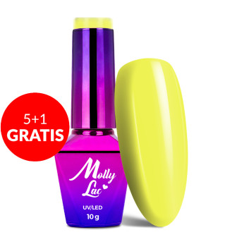 5+1gratis Lakier hybrydowy MollyLac Welcome to Ibiza Sunshine Heat 10g Nr 118