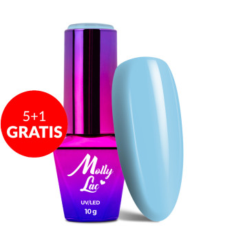 5+1gratis Lakier hybrydowy MollyLac Yoghurt Tempting Foam 10g Nr 124