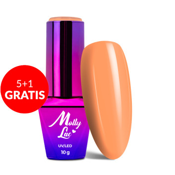 5+1gratis Lakier hybrydowy MollyLac Bubble Tea Tropical Maracuja 10g Nr 132
