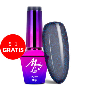 5+1gratis Lakier hybrydowy MollyLac Obsession Deep Galaxy 10g Nr 218