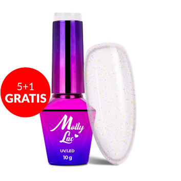 5+1gratis Lakier hybrydowy MollyLac winter crystalize Morning light 10g Nr 220