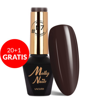 20+1gratis Lakier hybrydowy Molly Nails Natural by Monika Mielniczuk HEMA/Di-HEMA free 8g Nr N7