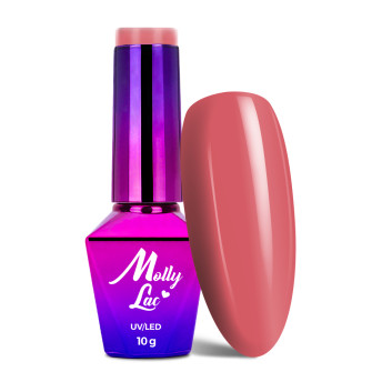 5+1gratis Lakier hybrydowy MollyLac Miss Iconic Coral Gloss 10g Nr 513