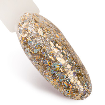 5+1gratis Lakier hybrydowy brokatowy MollyLac Born To Glow Bond Girl 10 g Nr 578