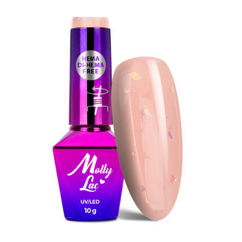 5+1gratis Lakier hybrydowy MollyLac Sparkling French Little shine HEMA/Di-HEMA Free 10g Nr 700