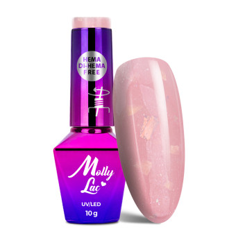 5+1gratis Lakier hybrydowy MollyLac Sparkling French Wedding party HEMA/Di-HEMA Free 10g Nr 701
