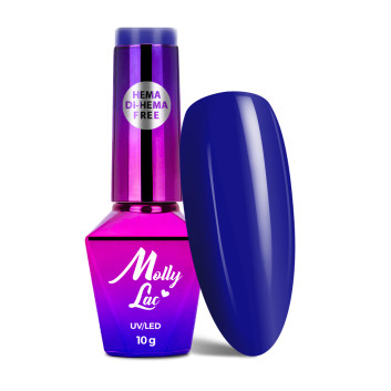 5+1gratis Lakier hybrydowy MollyLac Power Flower Blue hydrangea HEMA/Di-HEMA Free 10g Nr 727