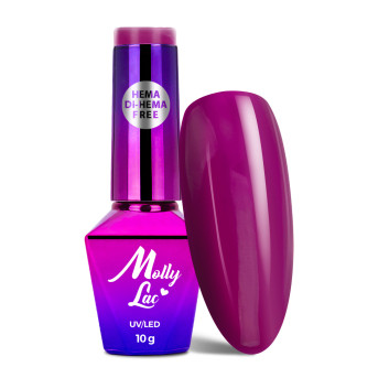 5+1gratis Lakier hybrydowy MollyLac Power Flower Purple crocus HEMA/Di-HEMA Free 10g Nr 725