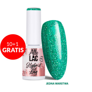 10+1gratis Lakier hybrydowy LED/UV Gel Polish Greens Emerald Spark AlleLac HEMA/Di-HEMA Free 6g