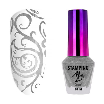 Lakier do stempli i stampingu MollyLac srebrny 10ml Nr 3