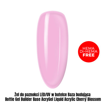 Żel do paznokci LED/UV w butelce Baza budująca Bottle Gel Builder Base AcryGel Liquid Acrylic Gel Cherry Blossom HEMA Free 1kg