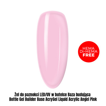 Żel do paznokci LED/UV w butelce Baza budująca Bottle Gel Builder Base AcryGel Liquid Acrylic Gel Angel Pink HEMA Free 1kg