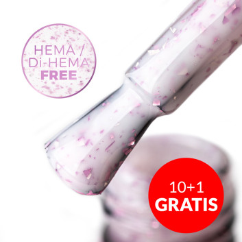 10+1gratis Mleczna baza kauczukowa Flakes Rubber Base Milk&Purple MollyLac HEMA/Di-HEMA Free 10 g