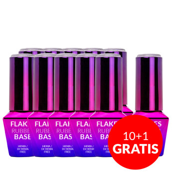 10+1gratis Mleczna baza kauczukowa Flakes Rubber Base Milk&Purple MollyLac HEMA/Di-HEMA Free 10 g