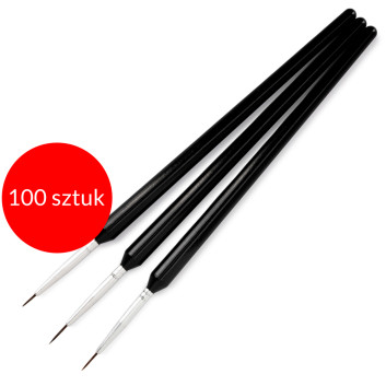 100sztuk Zestaw pędzli do zdobień czarne 3 szt