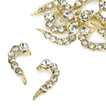 Serce 3D do zdobienia paznokci Molly Nails white diamond 10 szt