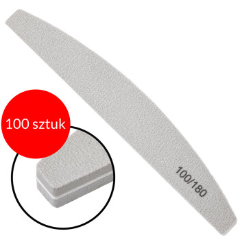 100sztuk Pilnik polerka do paznokci łódka gradacja 100/180 szary