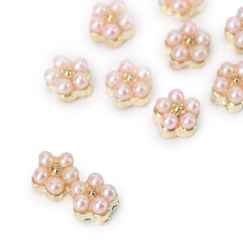 Kwiatki perłowe 3D do zdobienia paznokci Molly Nails Nr 2 10 szt