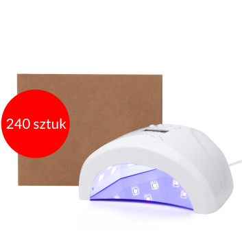 240sztuk Lampa do paznokci dual UV/LED 48W No Name do lakierów hybrydowych żeli i akrylożeli biała 1S