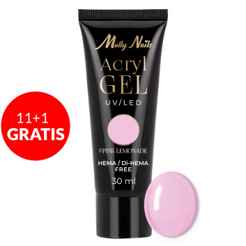 11+1gratis Akrylożel Polygel żel budujący do przedłużania AcrylGel Molly Nails HEMA/Di-HEMA Free Pink Lemonade 30 ml