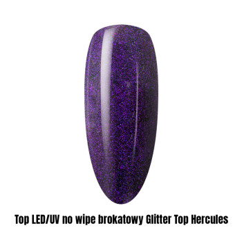 Top LED/UV no wipe brokatowy Glitter Top Hercules 1kg